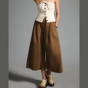 Anthropologies Pilcro Wide-Leg Cropped paper bag pants size medium